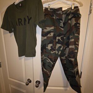Army capris and army t-shirt